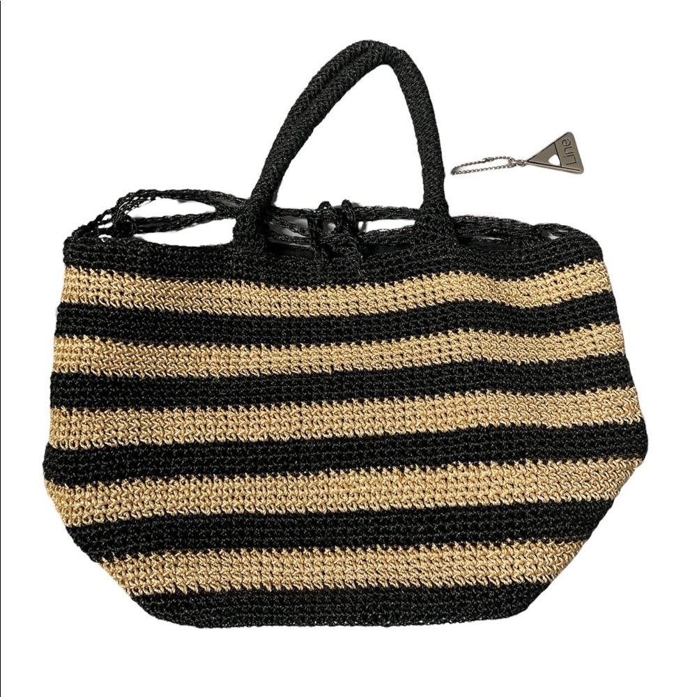 Line Black and Tan Stripes Toto Sac Bag